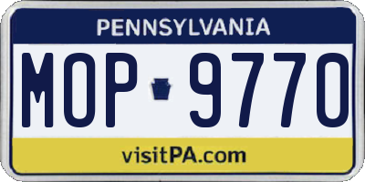 PA license plate MOP9770