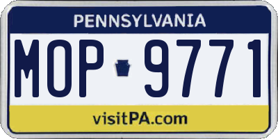 PA license plate MOP9771
