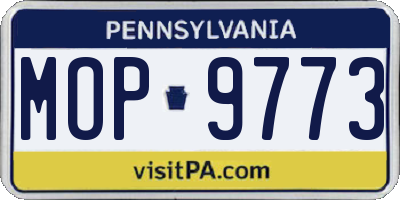 PA license plate MOP9773
