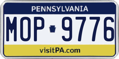 PA license plate MOP9776