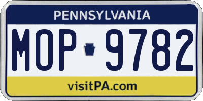 PA license plate MOP9782