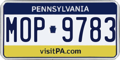 PA license plate MOP9783