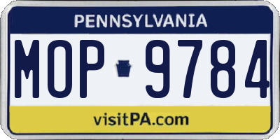 PA license plate MOP9784