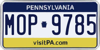 PA license plate MOP9785