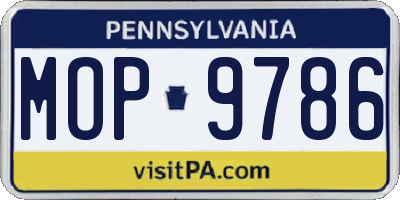 PA license plate MOP9786