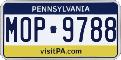 PA license plate MOP9788
