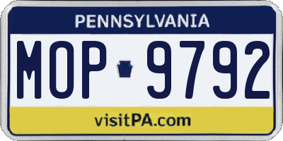 PA license plate MOP9792