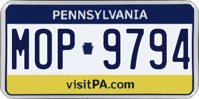 PA license plate MOP9794
