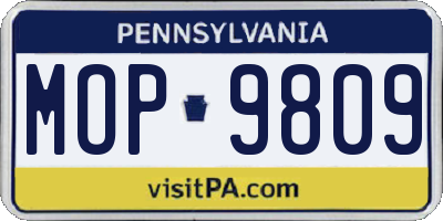 PA license plate MOP9809