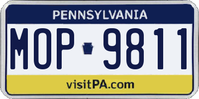 PA license plate MOP9811