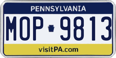 PA license plate MOP9813