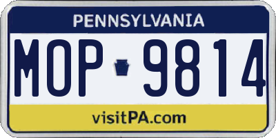 PA license plate MOP9814