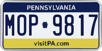 PA license plate MOP9817