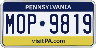 PA license plate MOP9819