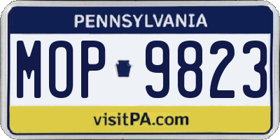 PA license plate MOP9823