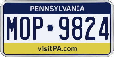PA license plate MOP9824