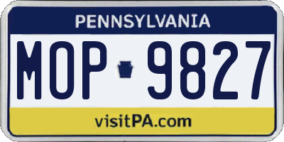 PA license plate MOP9827