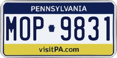 PA license plate MOP9831