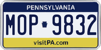 PA license plate MOP9832