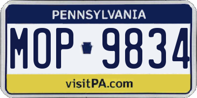 PA license plate MOP9834