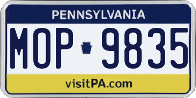 PA license plate MOP9835