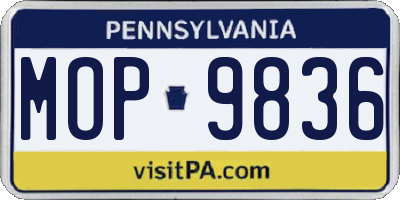 PA license plate MOP9836