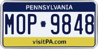 PA license plate MOP9848