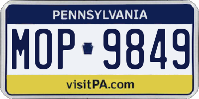 PA license plate MOP9849