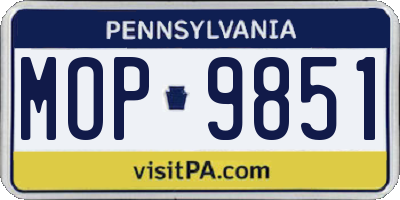 PA license plate MOP9851
