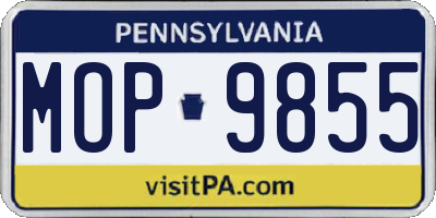 PA license plate MOP9855