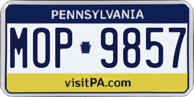 PA license plate MOP9857