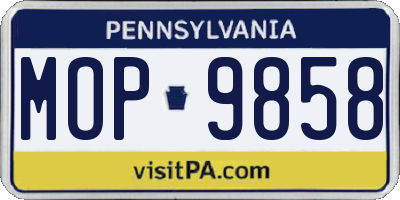 PA license plate MOP9858