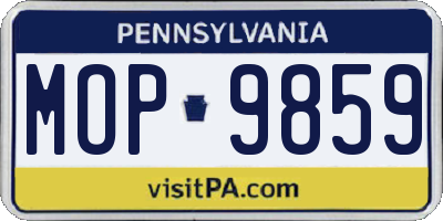 PA license plate MOP9859