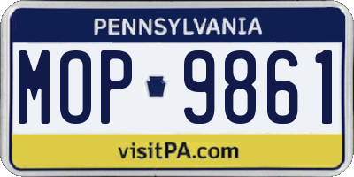 PA license plate MOP9861