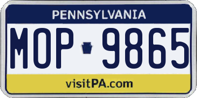 PA license plate MOP9865