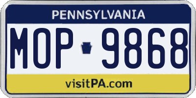 PA license plate MOP9868