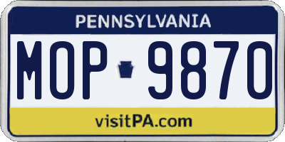 PA license plate MOP9870
