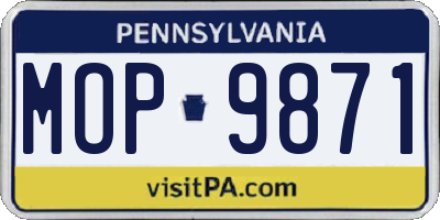 PA license plate MOP9871