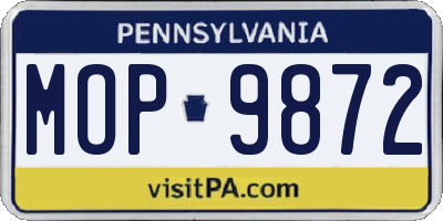 PA license plate MOP9872