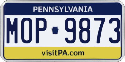PA license plate MOP9873