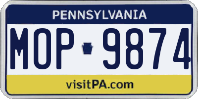 PA license plate MOP9874