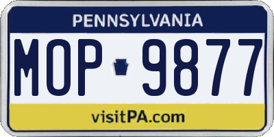 PA license plate MOP9877