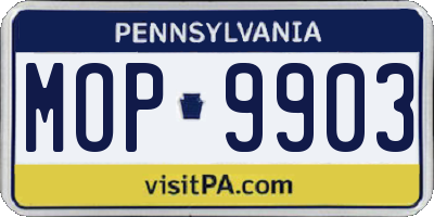 PA license plate MOP9903