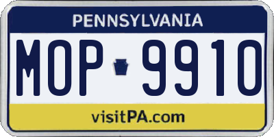 PA license plate MOP9910