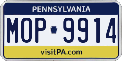 PA license plate MOP9914