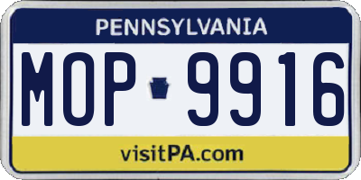 PA license plate MOP9916