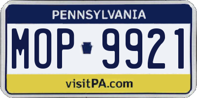PA license plate MOP9921