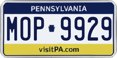 PA license plate MOP9929