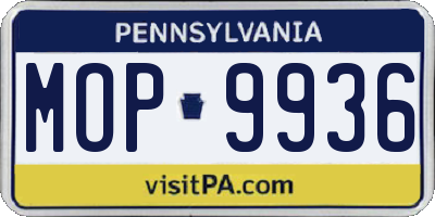 PA license plate MOP9936