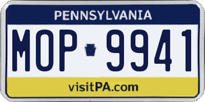 PA license plate MOP9941